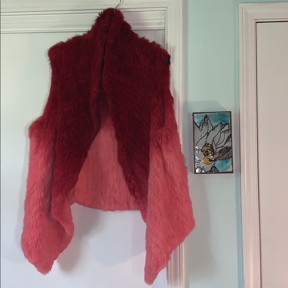 🎆 #MoreThanPink #Ombré Rabbit Fur Vest 🎆